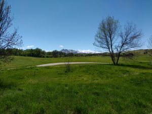 Landscape of Green Hills with Snow Covered Mountains - Free High Resolution Photo