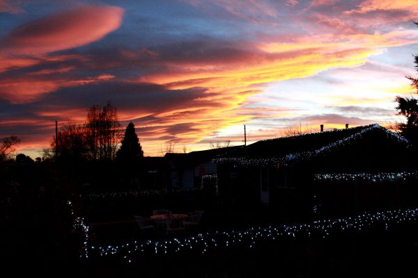 Sunset over Christmas Lights - Free High Resolution Photo