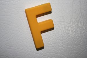 Letter F Yellow Refrigerator Magnet - Free High Resolution Photo